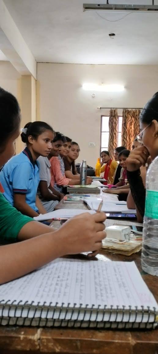 Students taking part in a group discussion activity